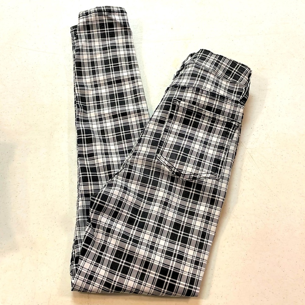 HT Denim Ultra Hi-Rise Jegging Plaid Pants